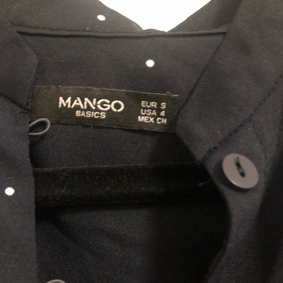 Mango navy polka dot dress with frill sleeves - Picture 2 of 3